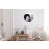 Paard - Auto - Zwart - Wit Wandcirkel aluminium klein -woonkamer