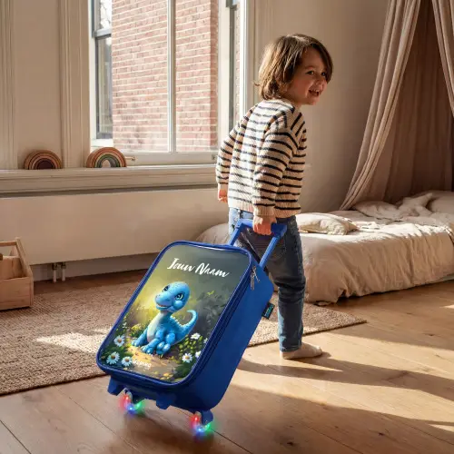 Branco Brontosaurus Kinderkoffer - Blauw klein -sfeer1