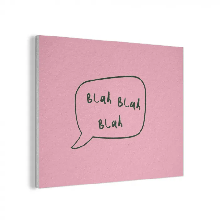 Tekstwolkje - BLAH BLAH BLAH - Roze PET vilt klein -3d