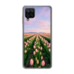 Tulpen - Landschap - Roze Telefoonhoesje Samsung Galaxy A12 klein -3d