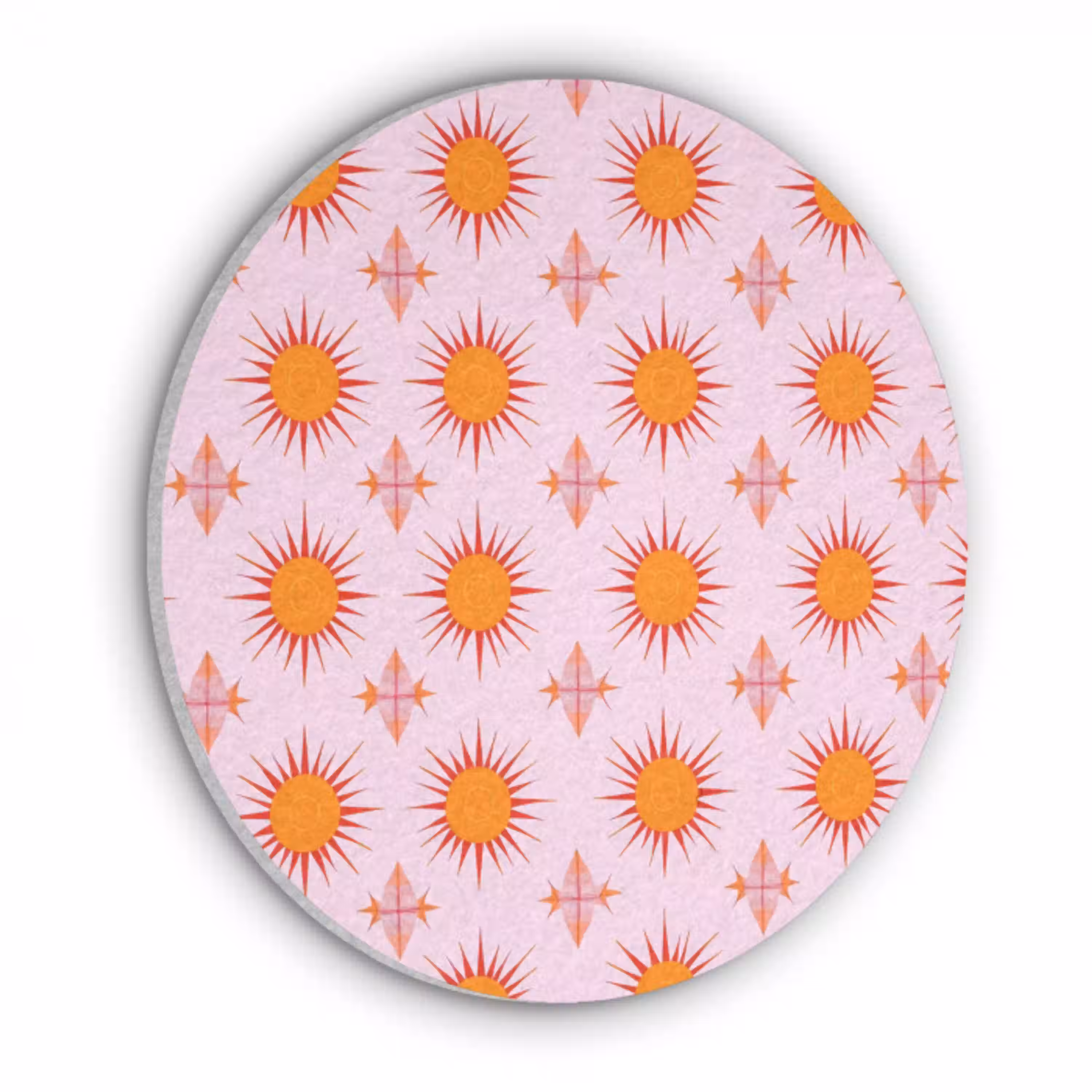 Zon - Patroon - Roze Akoestische PET Vilt - Rond klein 838 -3d
