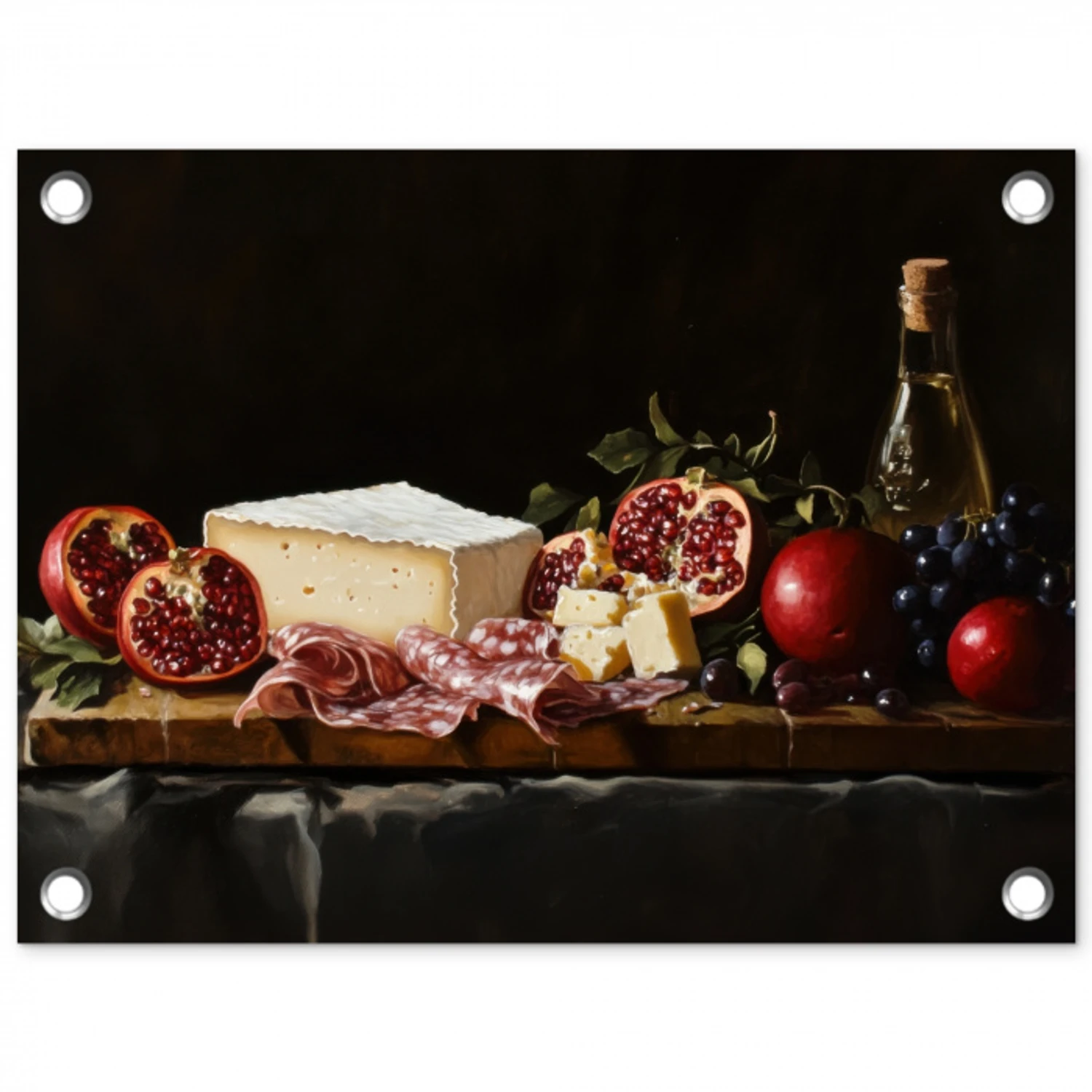 Stilleven - Vintage - Borrelplank tuinposter los doek klein -3d