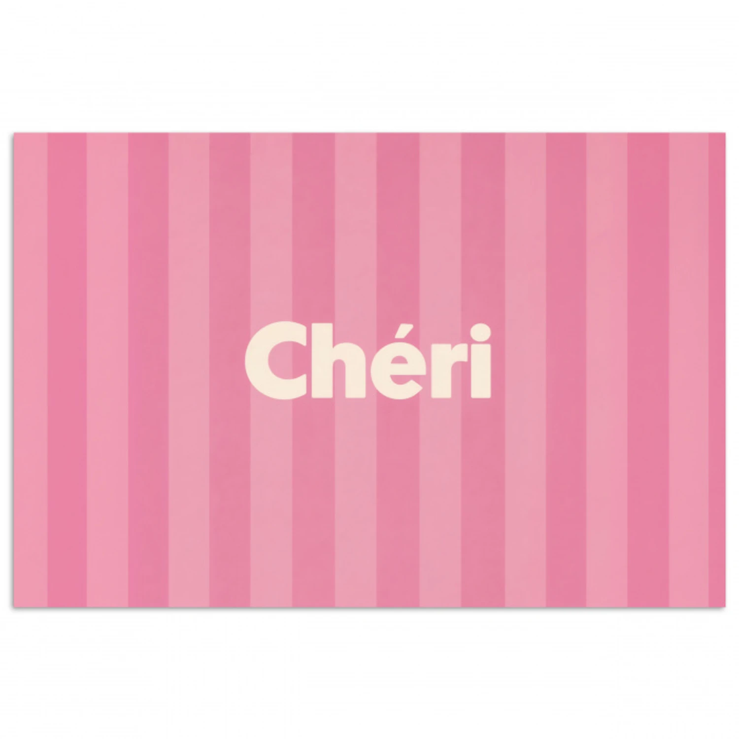 Gestreept - Roze - Chéri poster papier klein -3d