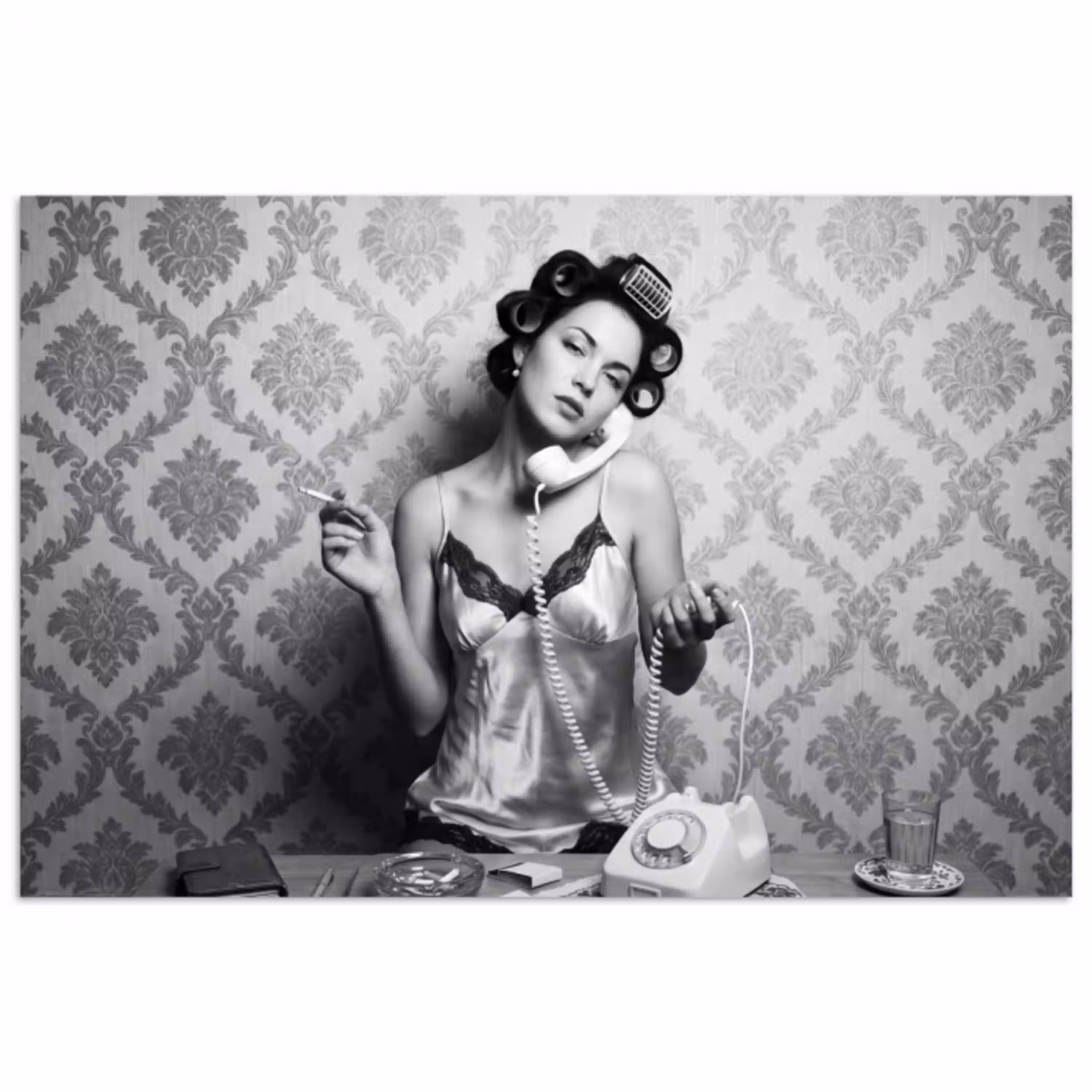 Chic - Vrouw - Zwart - Wit poster papier klein -3d