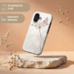 Vlinder - Bloem -Natuur - Beige Toughcase MagSafe Apple iPhone 17 klein -USP_RandenV_DE