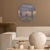 Zonsondergang - Moskee - Wolken - Islamitisch Akoestische PET Vilt - Rond klein -sfeer1