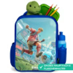 Voetbal - Jongen - Stadion - Elektrisch Kinderrugzak - Blauw middel -inhoud_DE