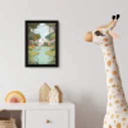 Jungle - Oase - Dieren - Kleurrijk fotolijst zwart zonder passe partout klein -usfeer4_kinderkamer
