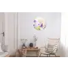 Lavendel - Vlinder - Bloemen Wandcirkel aluminium klein -woonkamer