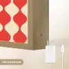 Golvend patroon - Retro - Rood - Beige Light Box met batterij (Wandlamp) middel 907 -USP_websiteoplaadbaarNL