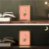 Illustratie - Bloemen - Rand - Roze Light Box met kabel (Tafellamp) klein -sfeer3