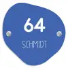 Kobaltblauw - Modern Naambord Organisch middel -3d