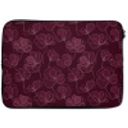 Bloemen - Patroon - Bordeauxrood laptophoes neopreen klein 279 -zkaufland3dotto