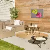 Planten - Anthurium - Groen - Roze Tuinposter op houten frame 2 cm dik klein -sfeer2