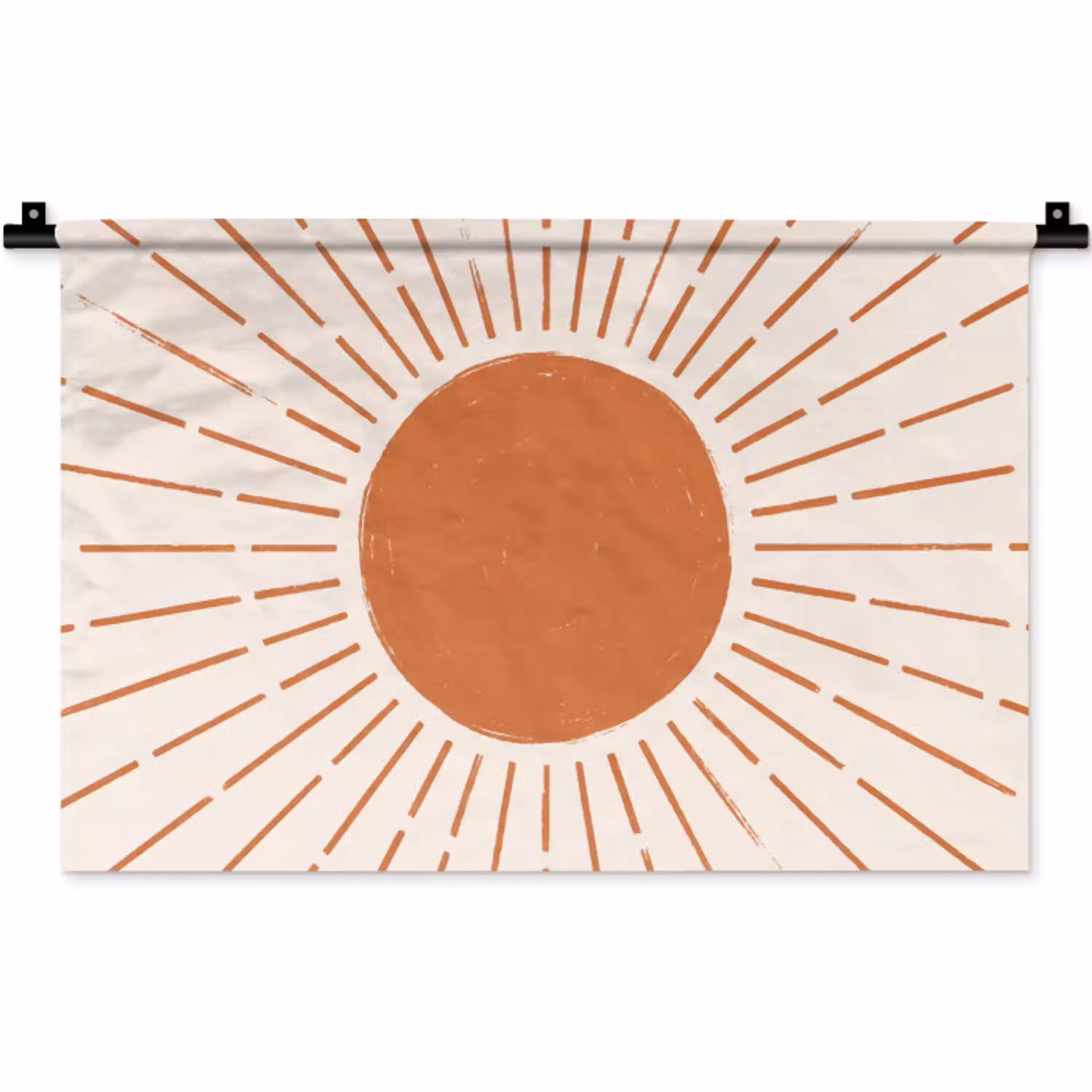 Zon - Stralen - Abstract - Terracotta - Modern Wandkleed katoen klein -zz3d