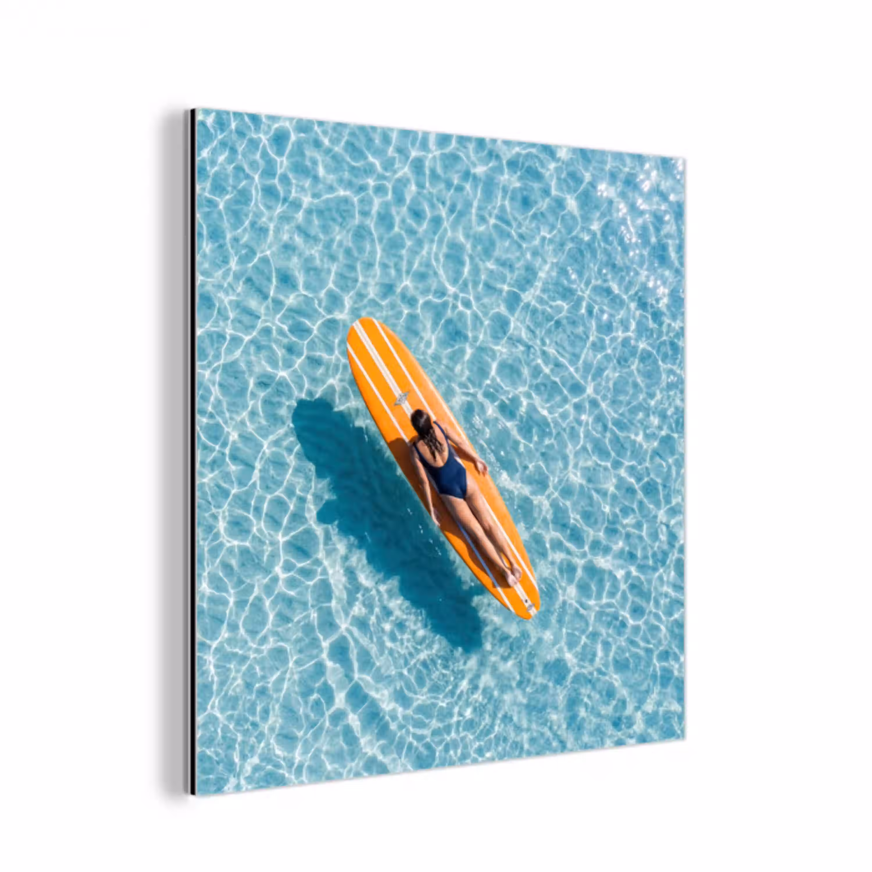 Surfboard - Water - Badpak - Oranje aluminium wit klein -3d