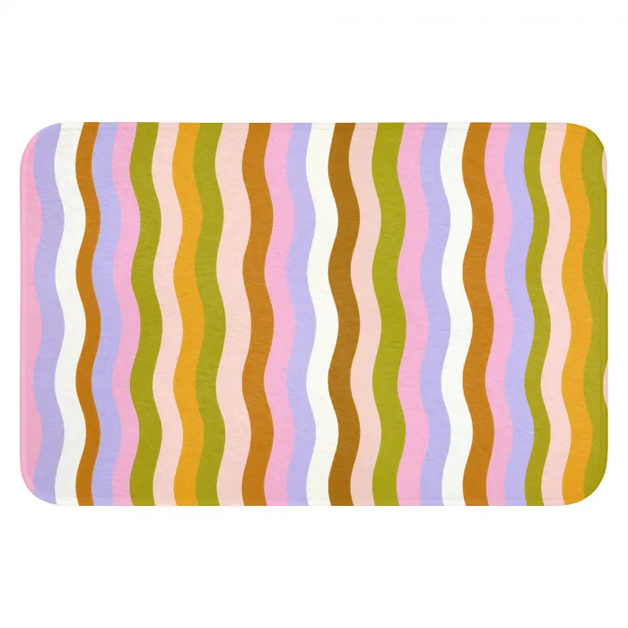 lijnen - Golven - Pastelkleuren - Patroon WCmat klein -3d