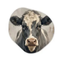 Koe - Portret - Dieren - Modern Wandcirkel Organisch Aluminium middel -3d