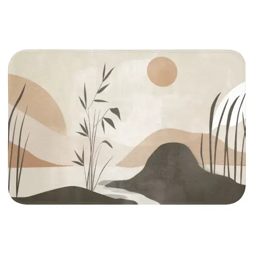 Japandi - Landschap - Beige Badmat klein -3d