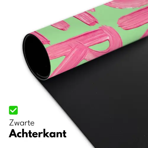 Mon cheri - Groen - Roze Muismat XXL klein -sfeer2