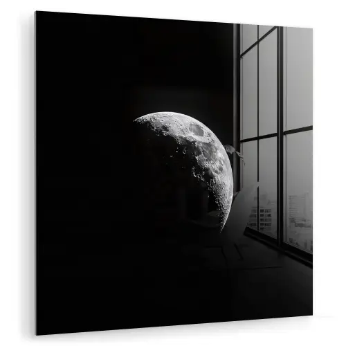 Maan - Hemel - Zwart - Schaduw plexiglas 5mm klein -zzzproduct_nieuw