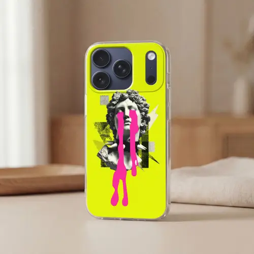 Buste - Verf - Geel Telefoonhoesje iPhone 17 Pro klein -sfeer2