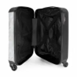 Oppervlakte - Textuur - Grijs NBS - Handbagage koffer - Volwassenen Unisex middel -binnenkant