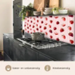 Strepen - Aardbei - Roze keuken achterwand 2 middel 871 -usp_NL
