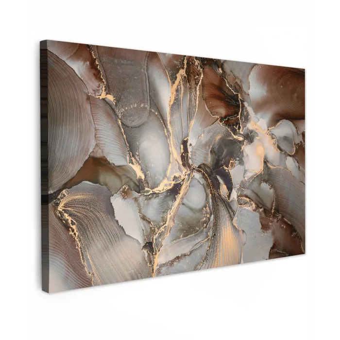 Grijs - Goud - Marmer - Marmerlook canvas 2cm klein -z3d