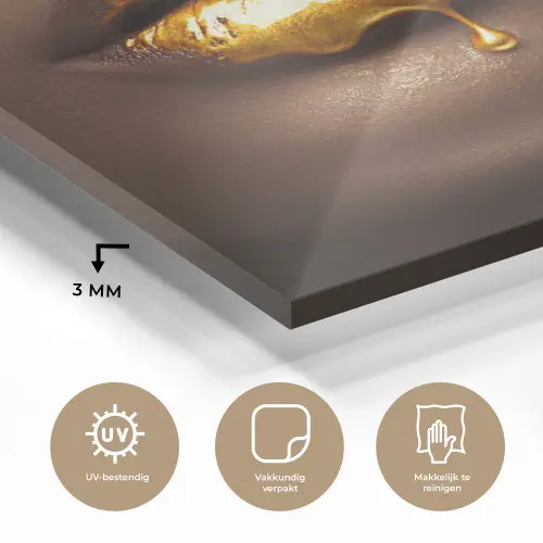 Goud - Vrouw - Verf - Lippen - Luxe plexiglas 5mm klein -sfeer2