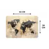 Wereldkaart - Goud - Zwart - Abstract Placemat vinyl groot -specs
