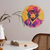 Aap - Kimono - Bloemen - Hoofdtooi Akoestische PET Vilt - Rond klein -sfeer3