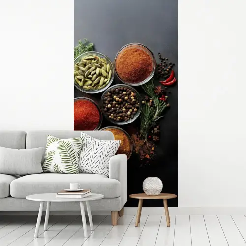 Glazen - Bakjes - Blaadjes - Kruiden fotobehang vinyl groot -woonkamer