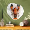 Kreeft - Zwart - Oranje - Wit - Uniek Wandcirkel Organisch Plexiglas middel -sfeer2