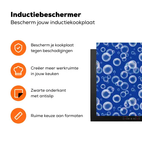 Bubbels - Patroon - Blauw Inductie beschermer vinyl 3mm klein -zzzzzzz-td-ups