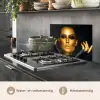 Vrouw - Portret - Goud - Luxe - Zwart keuken achterwand spatscherm klein -usp_NL