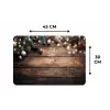 Kerstdecoratie - Houten - Dennenappel - Bruin Placemat vinyl groot -specs