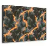 Oranje - Bliksem - Wolken Textielframe zwart klein 947 -3d