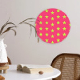 Sterren - Patroon - Roze Wandcirkel kunststof plaat 5mm dik klein 188 -sfeer4