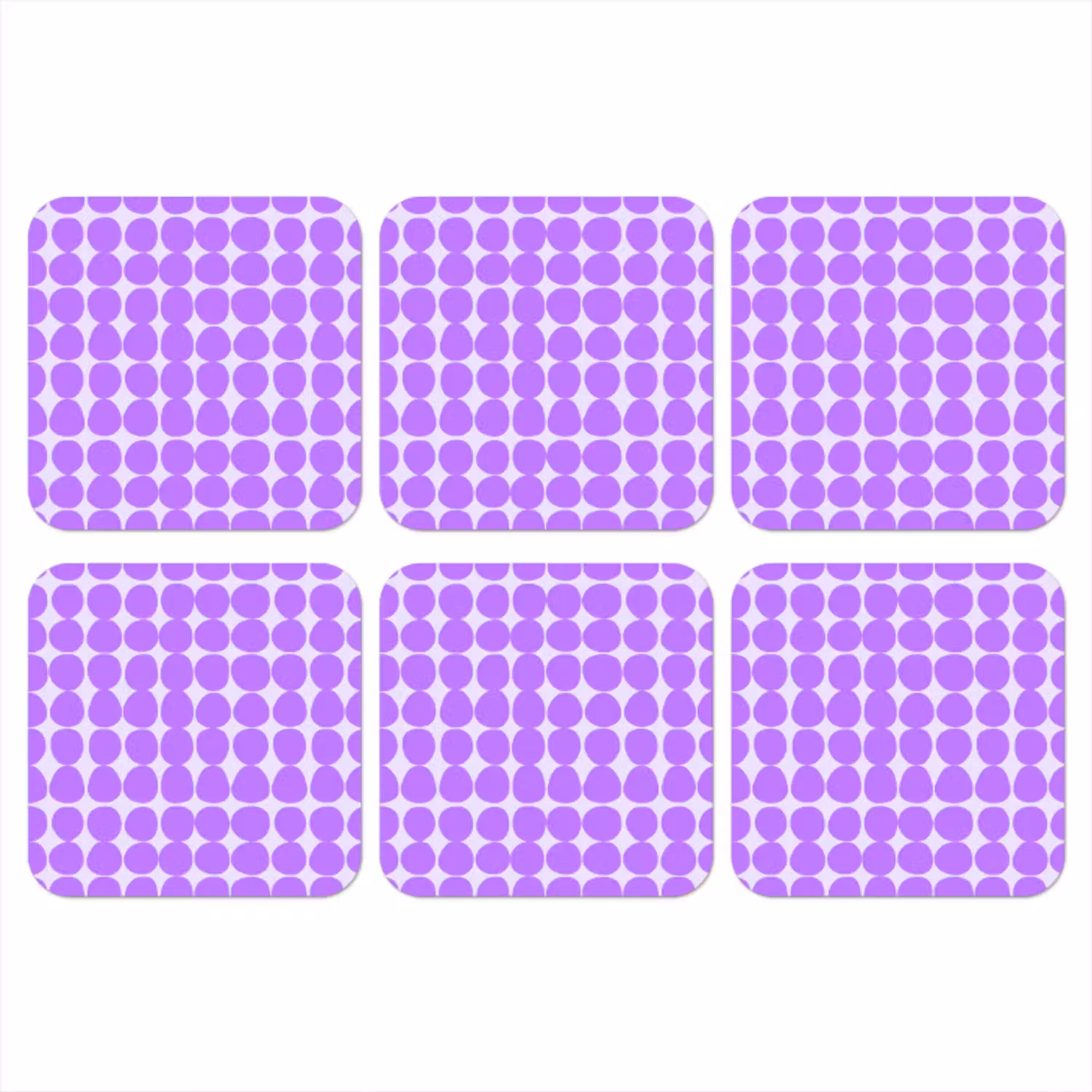 Paars - Geometrisch - Stippen - Polka Dot - Patroon onderzetter kurk middel 366 -3d