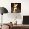 Kat - Geschilderd - Artistiek - Wit aluminium wit klein -sfeer5