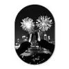 Vuurwerk - Proosten - Skyline - Champagne Wandcirkel Ovaal Forex klein -3d