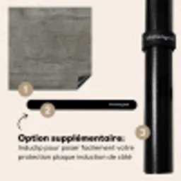 Structuur - Beton - Steen - Patronen Inductie beschermer vinyl 3mm middel 274 -zzzzzzz-induclip_FR
