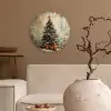Kerstboom - Vintage - Kerst - Cadeau Wandcirkel kunststof plaat 5mm dik klein -sfeer1