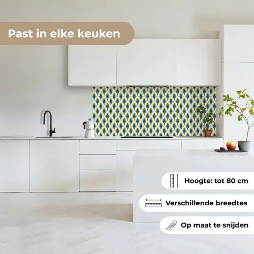 Design - Patroon - Retro - Geel - Blauw keuken achterwand 2 middel 871 -sfeer4_NL