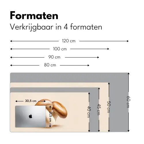 Champignons - Zacht - Beige Muismat XXL klein -sfeer5