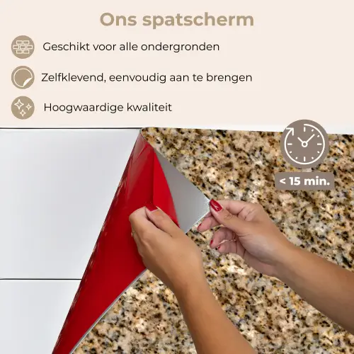 Graniet  - Beige - Patroon keuken achterwand spatscherm klein 900 -spatscherm_NL