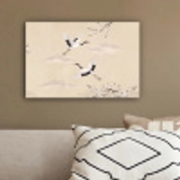 Kraanvogels - Bloesem - Beige canvas 2cm klein -sfeer3