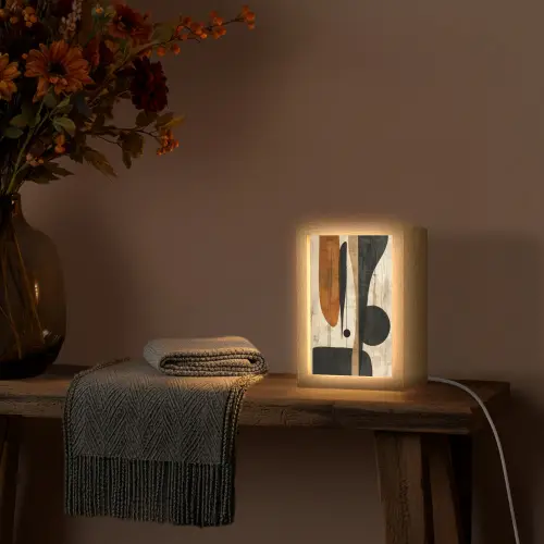 Abstract - Kunst - Vormen - Modern Light Box met kabel (Tafellamp) klein -sfeer4