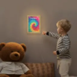 Kleurrijk - Regenboog - Spiraal Light Box met kabel (Kinderlampje) klein -sfeer4a_kind
